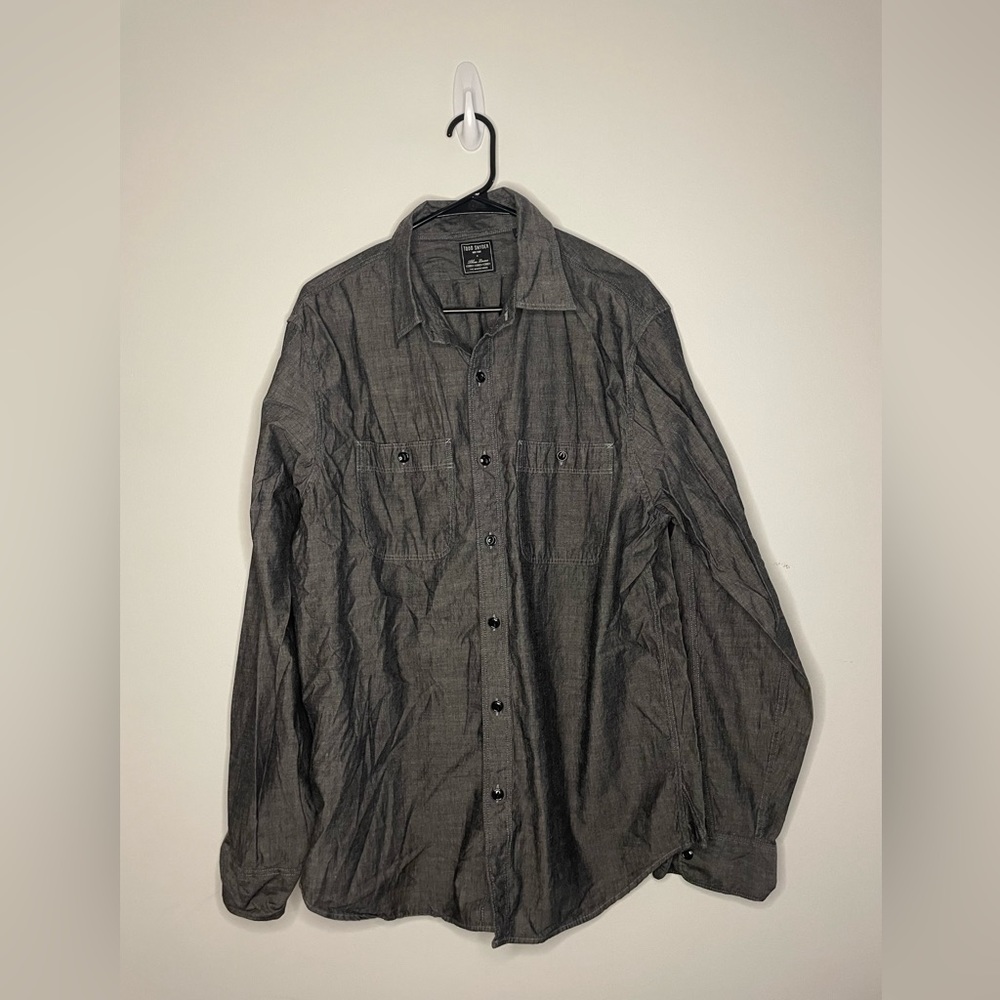 Todd Snyder x Three Looms Button Up Shirt Gray Mens XL